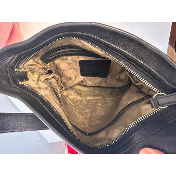 Vintage Coach Legacy Gloved Tan 9186 Black Leather Bucket Shoulder Bag Hobo Soho - Picture 9 of 10